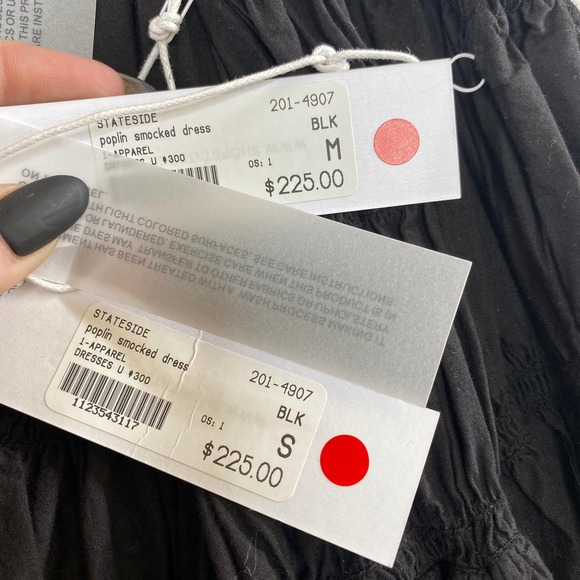 Stateside Ramona Black Poplin Cotton Tiered Smocked Maxi Dress Sundress S NWT - Picture 10 of 10